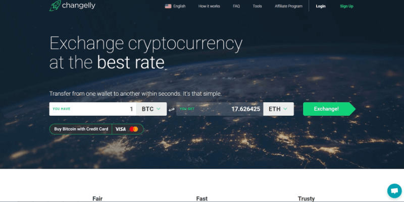 Changelly - Kryptowährungen günstig tauschen