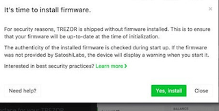 Installation der Trezor One Firmware