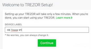 Namen vergeben für Ihre Trezor Wallet